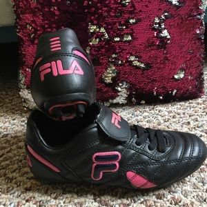 Pink Fila cleats Youth Size 3